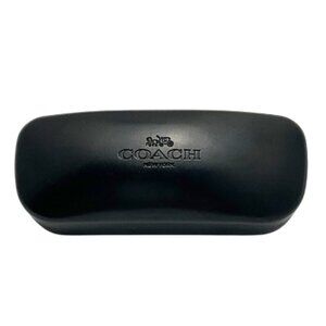 Coach Black Hard Shell Eyeglass Case | Logo Embossed | Velvet Interior